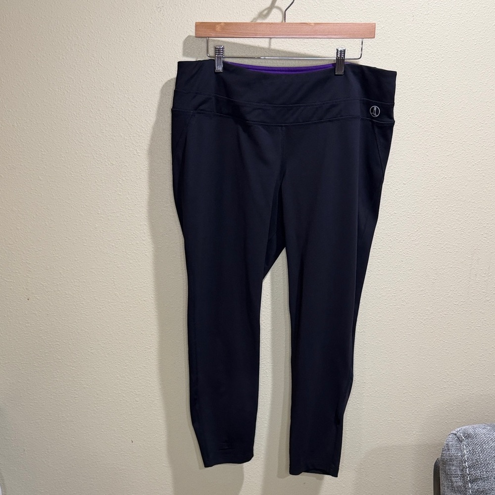 Lands' End 1X Vibrant Purple Active Cropped Leggings
